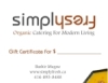 Simply Fresh Gift Certificate